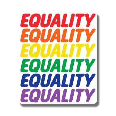 Imagem de Ímã de arco-íris da igualdade - LGBTQ Pride Ally Love Ímã de bandeira de arco-íris - Ímã de superfície de metal de geladeira de carro e caminhão - 12 cm no lado mais longo - Feito nos EUA - AAMT0134