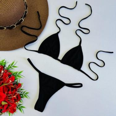 Imagem de Biquini Fio Dental Cortininha Fita Marquinha Bronze Premium - NoBrand,