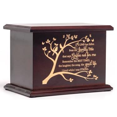 Imagem de XIIGRA Urnas De Cremação Para Cinzas Humanas, Adultas, Femininas, Masculinas, Urnas De Madeira Para Homens, Mulheres, Funerárias, Memoriais, Urnas De Madeira Decorativas Para Cinzas, Grande Caixa De