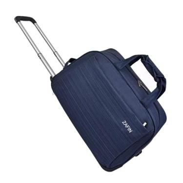 Imagem de Bolsa Mala de Viagem com Rodinhas Bagagem de Mão para Bordo Leve e Resistente Ideal para Viagens de Avião e Férias Práticas com Compartimentos Espaçosos e Design Moderno - ZAFIN (Azul)
