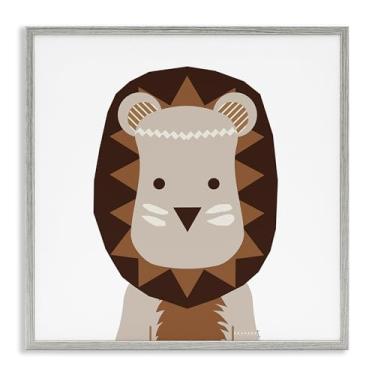 Imagem de Stupell Industries Design de arte de parede giclée emoldurado cinza leão em tom neutro por Daniela Santiago, 61 x 61 cm
