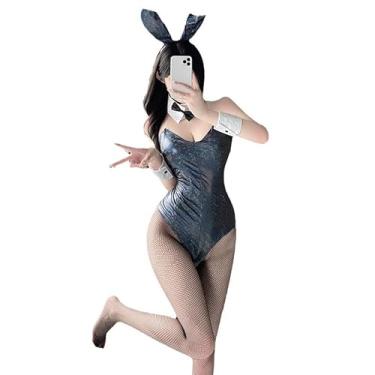 Imagem de Lingerie feminina sexy de coelhinho anime fantasia de coelhinho terno menina Senpai cosplay roupa de coelho bonito orelhas fofas