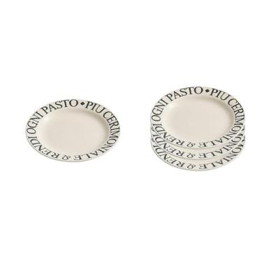 Imagem de Prato de cerâmica francesa para cuspir, bolo de mesa doméstico e prato de lanche - 15 cm prato de osso francês quatro pacotes