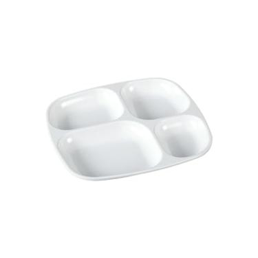 Imagem de Prato de mesa branco, imitação de porcelana lanche multi-grade prato de lanche - 8090