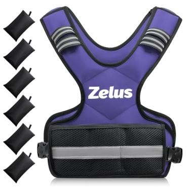 Imagem de ZELUS Colete pesado para homens e mulheres, conjunto de exercícios de peso corporal ajustável para exercícios, 1,8 a 4,5 kg / 5 a 9 kg / 9 a 14,5 kg com 6 pesos de ferro e areia para treinamento de