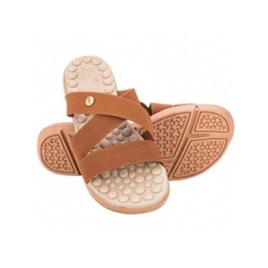 Imagem de Tamanco Ajuste com Elástico com Eferas Massageadoras - Uniflex, Carame