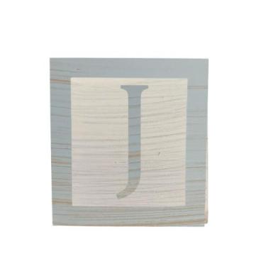 Imagem de Cubo Branco Letra Azul Bebê com Aplique Festa Chá de Bebê Decoração 8x