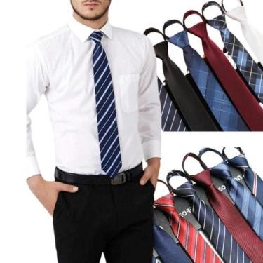 Imagem de Gravata Adulto com Nó Pronto Regulavel Masculina Elegância Clássica pa