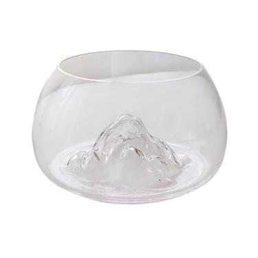 Imagem de Aquário Aquário de peixes de vidro iceberg, tanque de peixes alto transparente, mini tanque de peixes, sala de estar, escritório em casa, aquário pequeno redondo Aquário