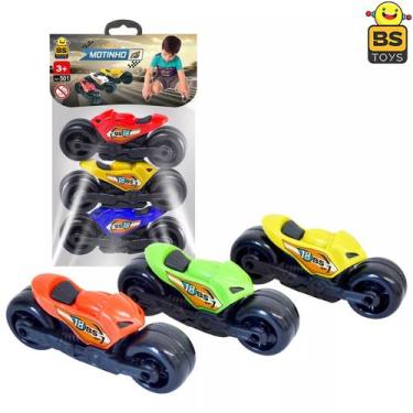 Imagem de 3 Mini Motos Miniatura Motinho Plástico - Bs Toys
