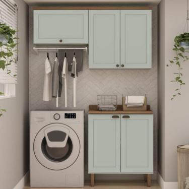 Imagem de Armário Multiuso Lavanderia Modulado Área de Serviço 4 peças 57 Acquaf