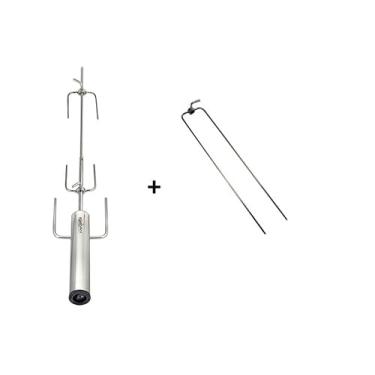 Imagem de Kit Espetoflex - Espeto giratório movido a pilha + garra