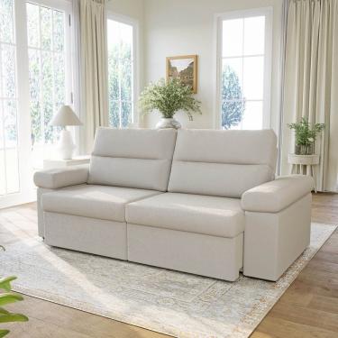 Imagem de Sofá Retrátil e Reclinável 230cm Botero Cabecasa Madeiramadeira OFFWHITE