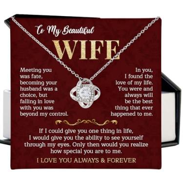 Imagem de Colar To My Wife From Husband, The Best Thing That Ever Happened To Me, colar de nó de amor para esposa, presente para esposa, para esposa, presente de aniversário, Natal, Dia dos Namorados para