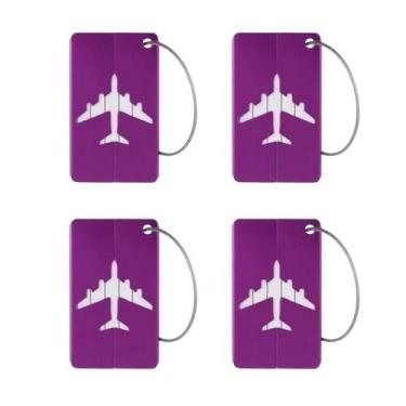 Imagem de Kit 04 Tag Etiqueta De Mala e Mochila - Roxo - We Go To