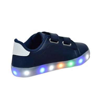Imagem de Tênis Infantil Masculino Com Led Casual Moderno Confortável Novo +Boné