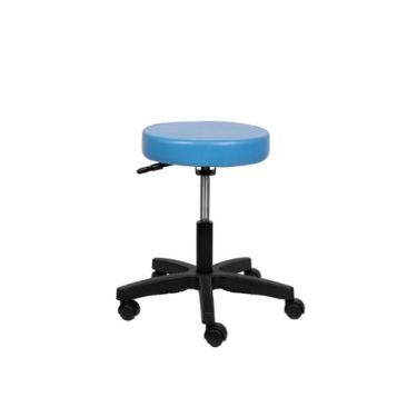 Imagem de Cadeira Mocho Estética Dentista Tatuador Tatoo Azul Celeste Sem Encost