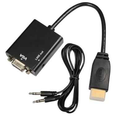 Imagem de Cabo Adaptador Conversor HDMI para VGA com Saída P2 de áudio