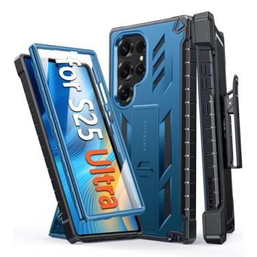 Imagem de FNTCASE Capa para Samsung Galaxy S25-Ultra: Capa de celular robusta de grau militar com suporte e coldre | Proteção TPU à prova de choque com design texturizado fosco para capas S25 Ultra de 6,8