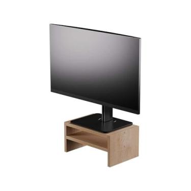 Imagem de Base Suporte para Monitor Apoio de Mesa Madeira Carvalho