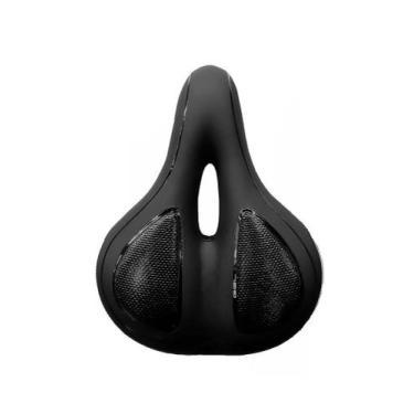 Imagem de Selim Gel Preto Ciclismo Mtb Passeio Largo 260/200mm Elastômero Unisse
