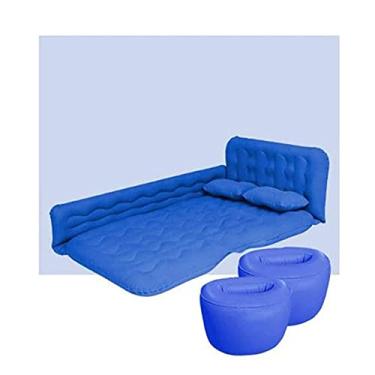 Imagem de Colchão inflável de ar de viagem para carro, kit de bomba de assento traseiro, qualidade premium, acampamento, acampamento, cama, assento traseiro, colchão de ar inflável com 2 travesseiros de ar para
