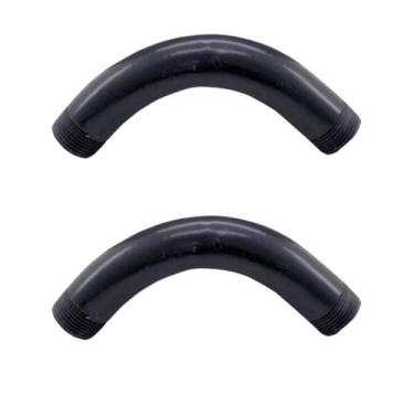 Imagem de 2 Curvas De Pvc 90 Graus 2pol. Preta Roscável Eletroduto - PE TUBOS