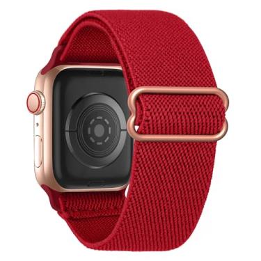 Imagem de Pulseira de nylon elástico compatível com Apple Watch séries 10, 9, 8, 7, 6, 5, 4, 3, 2 e SE Ultra 2 de 38 mm, 40 mm, 40 mm, 40 mm, 41 mm, 42 mm, 44 mm, 46 mm, 49 mm (série 3)/44 mm/45 mm/46 mm/49 mm)