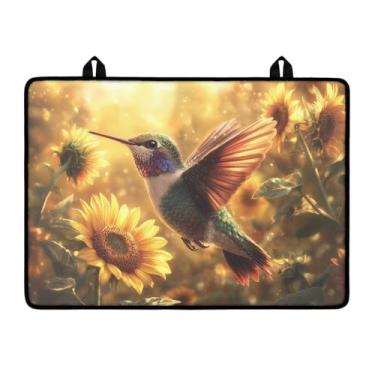 Imagem de Ctsgobvahy Capa de fogão de girassol beija-flor, capa de fogão estampada na moda para parte superior elétrica, tapete de liquidificador de borracha resistente ao calor, capa de fogão dobrável, 74 x 51