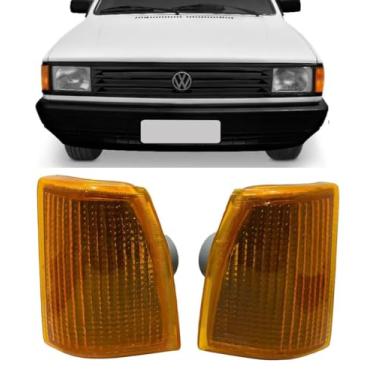 Imagem de Par Lanterna Dianteira Gol Parati Saveiro Voyage 1987 1988 1989 1990 Ambar Seta
