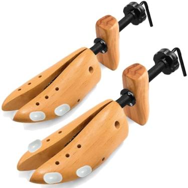 Imagem de OPATER- 2PCS Maca de sapato de madeira profissional para mulheres, largura e comprimento ajustáveis, expansor alargador para homens (madeira, tamanho feminino 6-11, masculino 5-9,5)