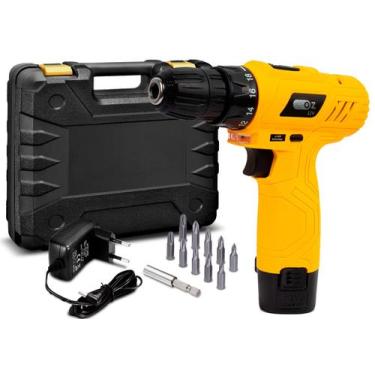 Imagem de Furadeira Parafusadeira Sem Fio 12v Bivolt Com Bits, Brocas E Maleta -