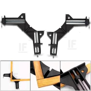 Imagem de Sargento Angular 90 Graus Grampo Cantoneira Marcenaria 2pçs - Sparta