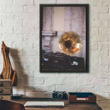 Imagem de Quadro Fotografia Gramofone 24X18Cm - Com Vidro