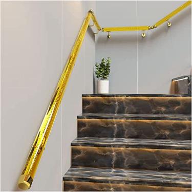 Imagem de FZZIBQYR Corrimãos de escada corrimãos de acrílico para interiores/lofts/vilas, corrimãos de escada transparente com suporte de aço inoxidável 304, corrimãos de montagem na parede para crianças maio