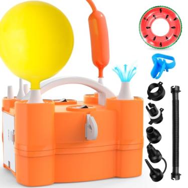 Imagem de LooLaa Bomba de balão 3 em 1 com portas de enchimento triplas, bomba de ar elétrica para todos os balões de látex 260q Foil Mylar inflável, deflator de enchimento rápido para boias de piscina, camas