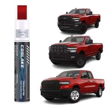 Imagem de COSLAKE Tinta de retoque de carro (vermelho chama (PR4)) para Dodge Ram, kit de reparo de arranhões de pintura de carro, solução rápida e fácil de reparar, caneta removedor de arranhões 2 em 1 com 2