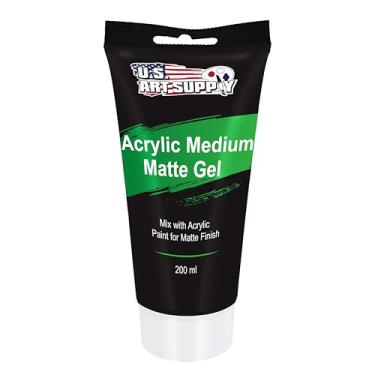 Imagem de U.S. Art Supply Gel transparente médio acrílico fosco, tubo de 200 ml – Use para criar cores transparentes