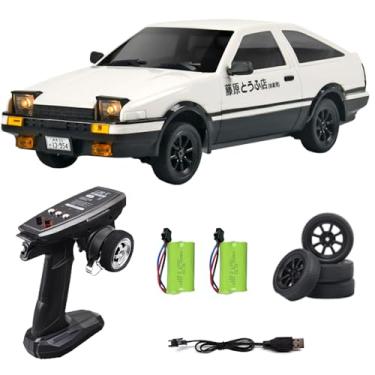 Imagem de FLYCOLOR 1:18 AE86 Model LD1801 RC Drift Car 1/18 2.4G Remote Control on Road ESP Gyroscope LED Mini RC Racing Cars (White)