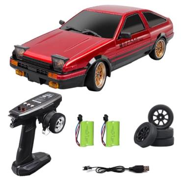 Imagem de FLYCOLOR 1:18 AE86 Model LD1801 RC Drift Car 1/18 2.4G Remote Control on Road ESP Gyroscope LED Mini RC Racing Cars (Red)