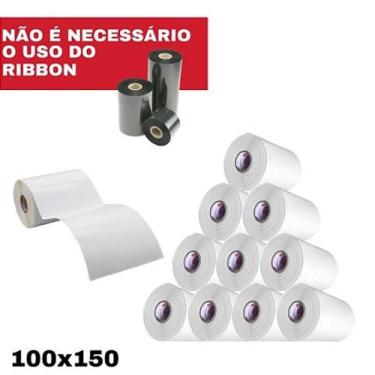 Imagem de 10 Peça Papel De Etiqueta P/ Impressora 100x150 Serrilha - Fast Film