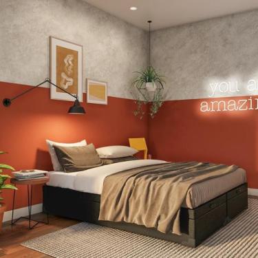 Imagem de Base para Cama Box Queen Maddux com Baú (45x158x198) Preta - Mobly