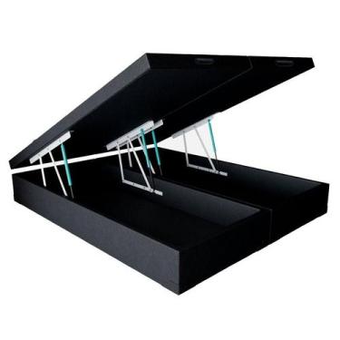 Imagem de Base para Cama Box Queen Madden com Baú (45x158x198) Preta - Mobly