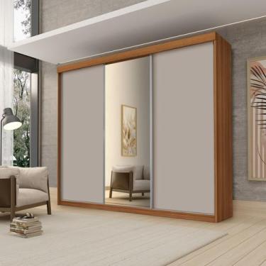Imagem de Roupeiro Casal Luxo Florença 100% Mdf 3 Portas de Correr 5 Gavetas Tri
