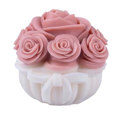 Imagem de Molde de vela espiral ondulada de silicone com botão suculento de flor de rosa - moldes de fundição de resina de silicone para velas, resina e sabonete, suprimentos de artesanato