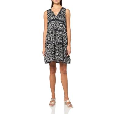 Imagem de Lucky Brand Minivestido feminino com acabamento em renda, Preto Ditsy, PP
