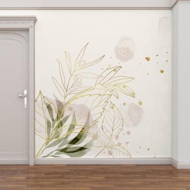 Imagem de Papel de Parede Folhagem e Plantas Orgânico Tons Claros 6m²