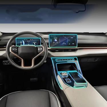 Imagem de JINGMM Painel de navegação para console central de carro, painel de janela de porta, película interior TPU transparente, para Haval H6 3ª geração 2021-2024