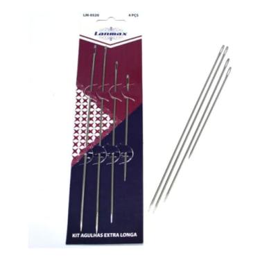 Imagem de Kit de Agulhas Para Bonecas Longas Artesanato 4 Agulhas Retas LM-0520 Lanmax Oferece Excelente Alcance Para Áreas De Difícil Acesso Em Suas Criações Artesanais
