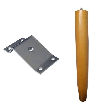 Imagem de Pé Palito Madeira 30Cm E Chapinha Aço Inclinada 15º Mel/Zincado G75 / G59 - Gran Belo